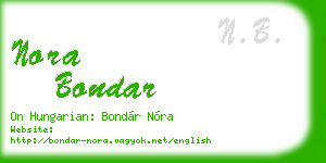 nora bondar business card